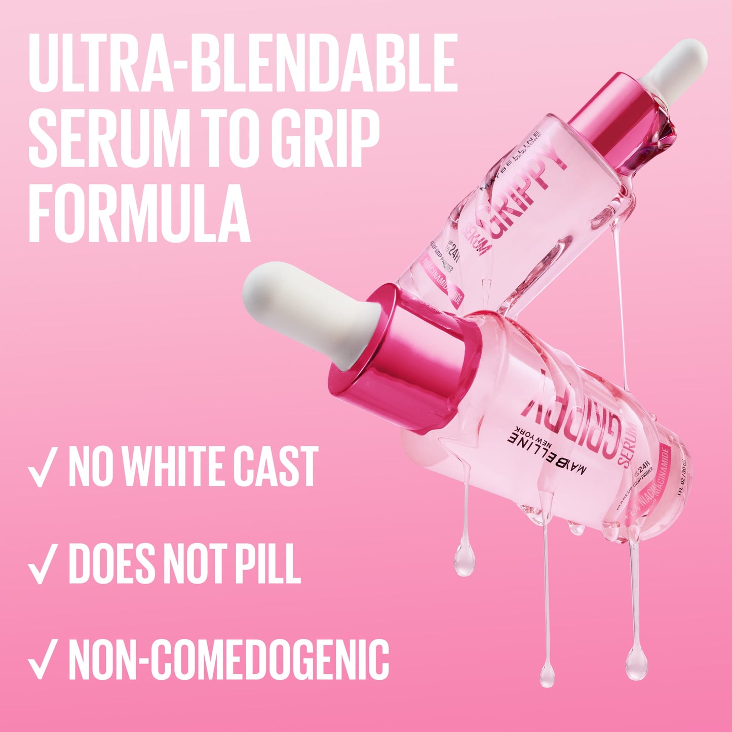 Maybelline Grippy Serum Makeup Grip Primer, 2% Niacinamide, 1 Kit