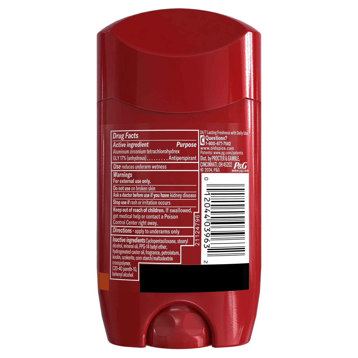 Old Spice Deodorant for Men, Invisible Solid, Antiperspirant Deodorant Stick for Men, Bearglove, 2.6 oz
