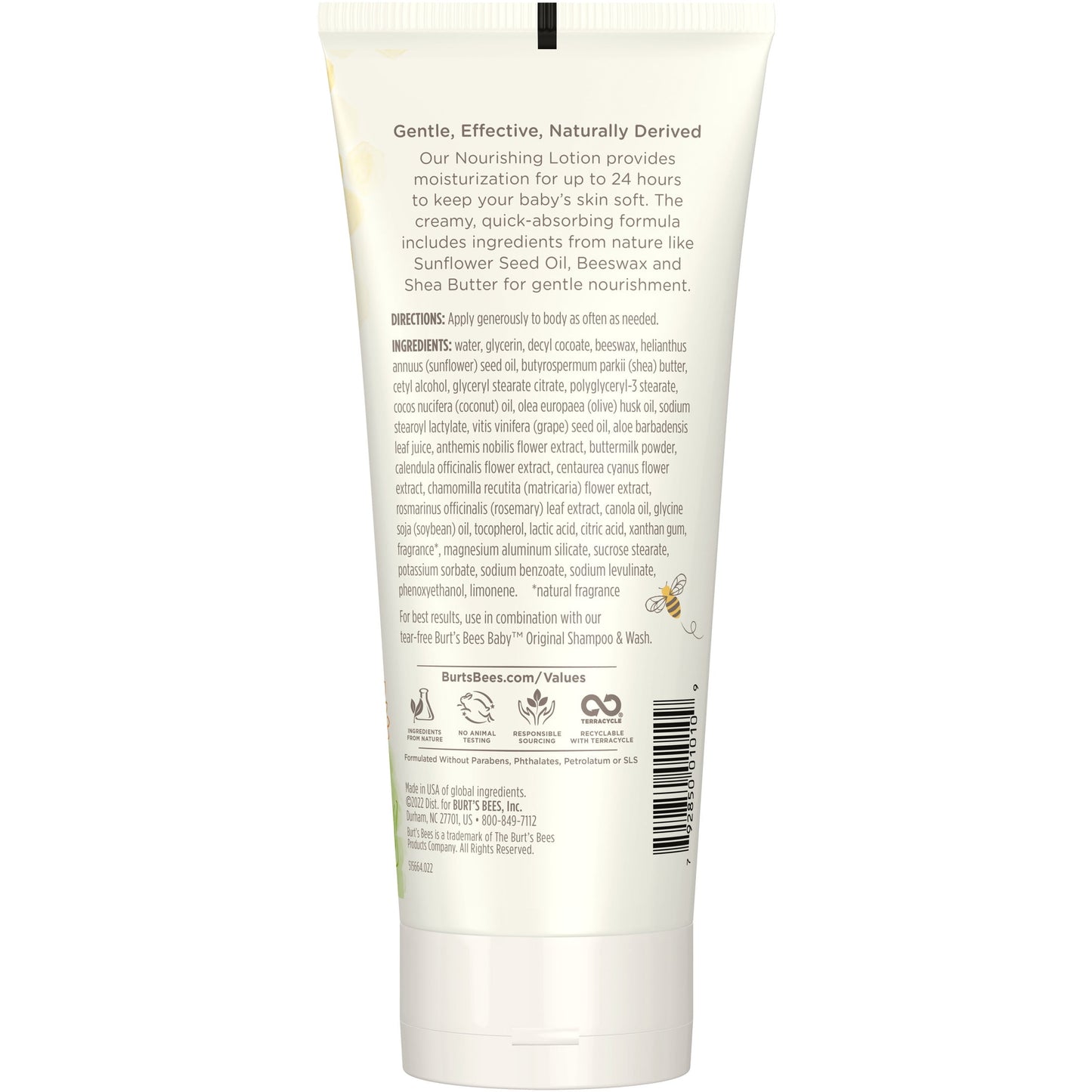Burt's Bees Baby Nourishing Lotion with Sunflower Seed Oil, Original Scent, 6 Ounces