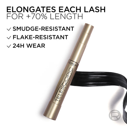 L'Oreal Paris Telescopic Original Washable Mascara, Black Brown