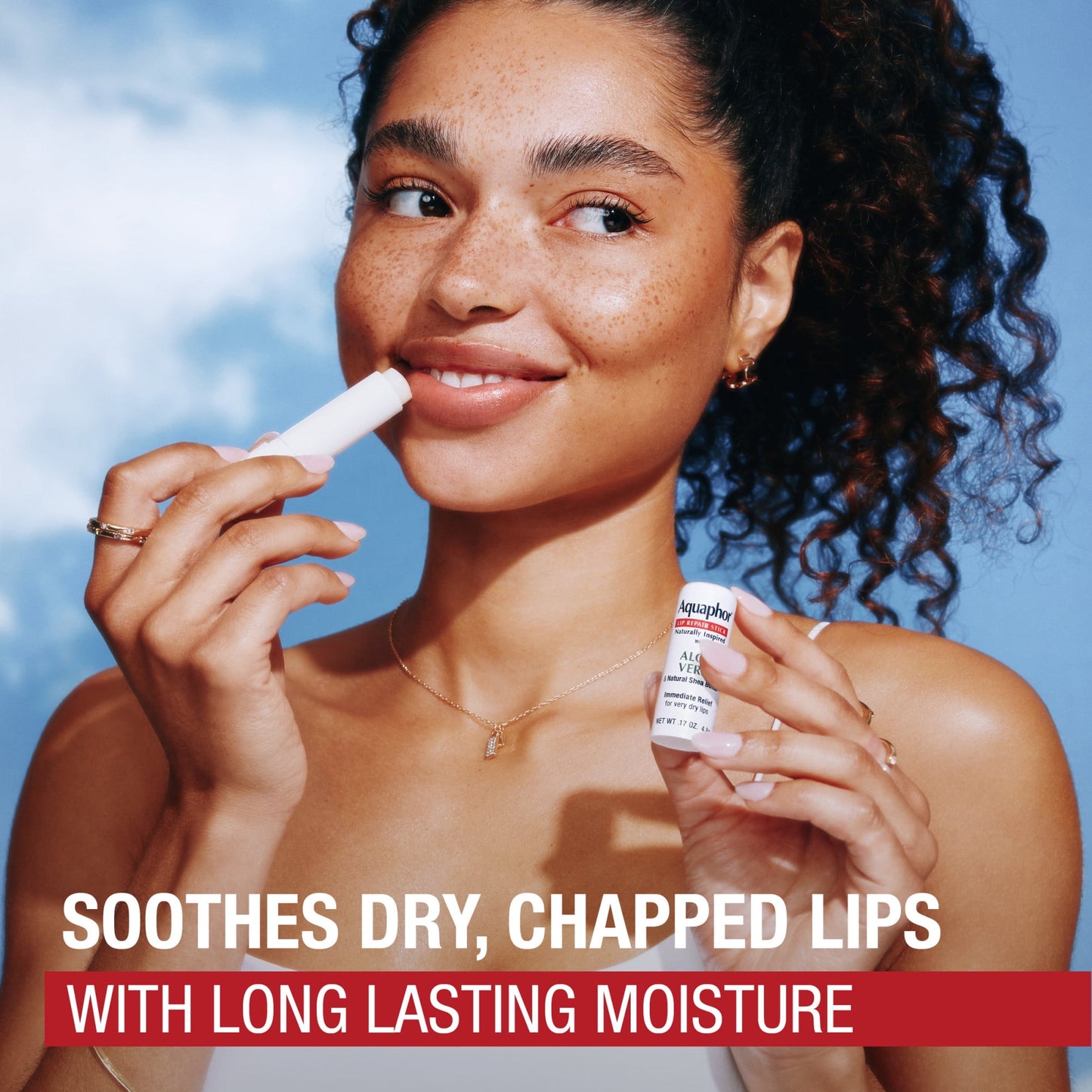 Aquaphor Naturally Inspired Lip Repair Balm Stick for Very Dry Lips with Aloe Vera, 0.17 oz