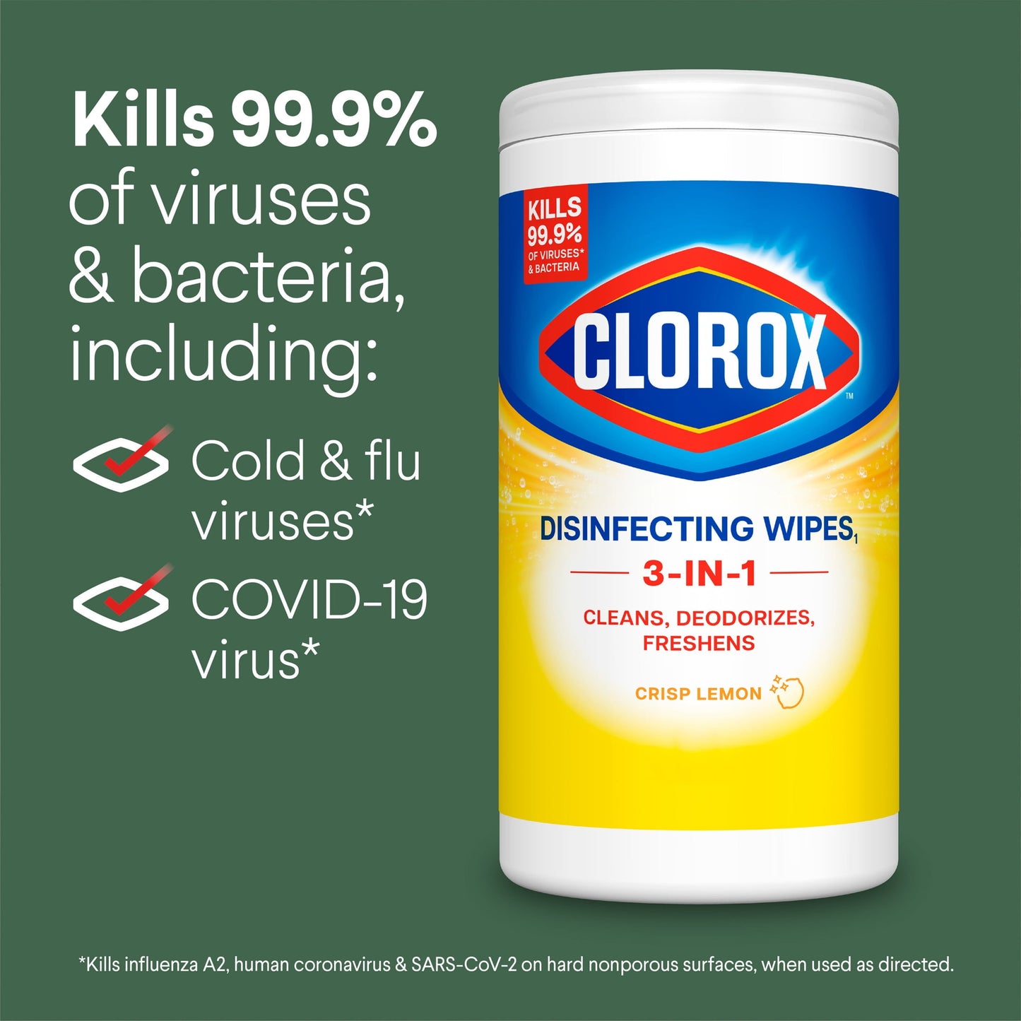 Clorox Bleach-Free Disinfecting and Cleaning Wipes, Crisp Lemon, 35 Count
