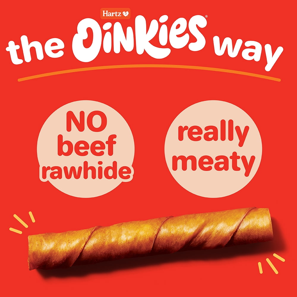 Hartz Oinkies Smoked Pig Skin Twists, Pack of 20 Twists