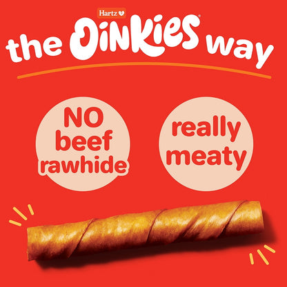 Hartz Oinkies Smoked Pig Skin Twists, Pack of 20 Twists