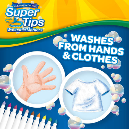 Crayola Super Tips Washable Markers for Kids, Ages 3+, 50 Ct