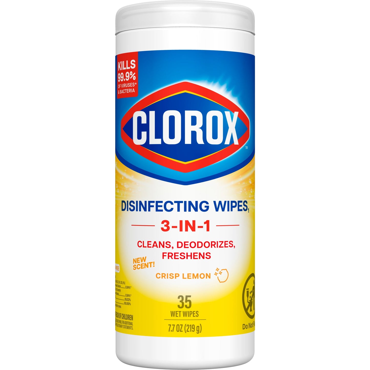 Clorox Bleach-Free Disinfecting and Cleaning Wipes, Crisp Lemon, 35 Count