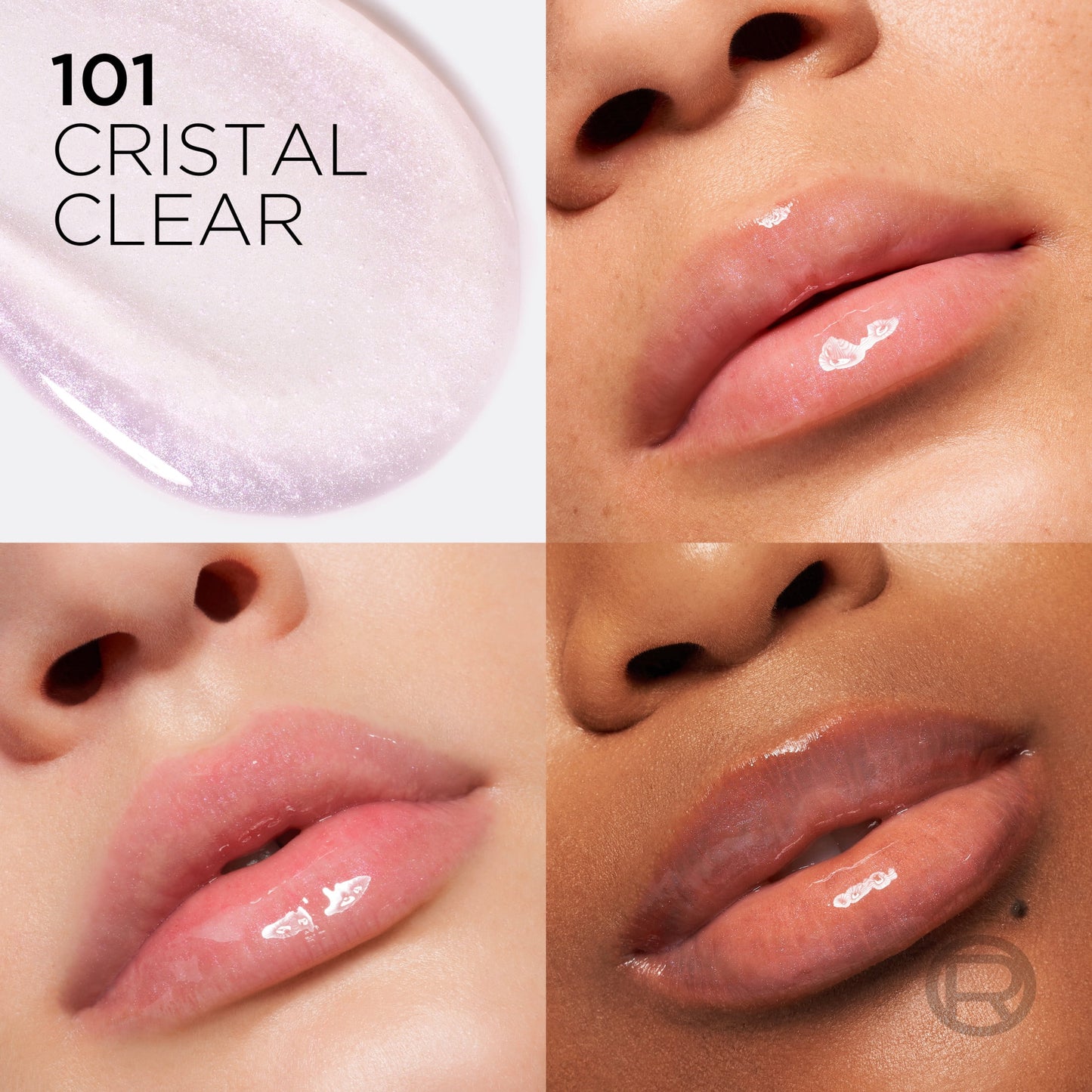 L'Oréal Paris Plump Ambition Hyaluron Lip Oil 24HR Care Lip Gloss with Hyaluronic Acid, Cristal Clear, 0.16 fl oz