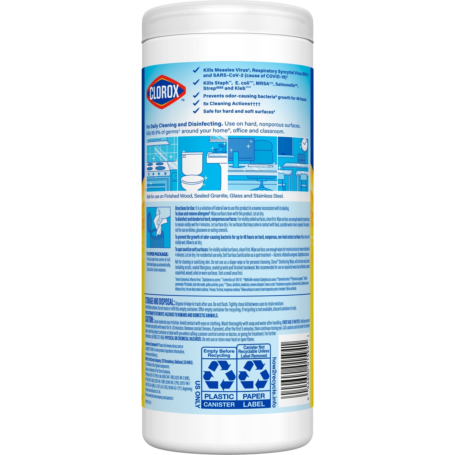 Clorox Bleach-Free Disinfecting and Cleaning Wipes, Crisp Lemon, 35 Count