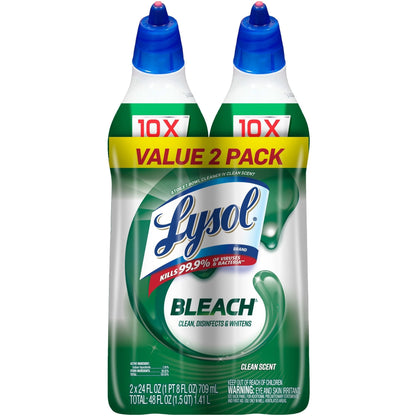 Lysol® Disinfectant Toilet Bowl Cleaner with Bleach, 24-oz., 2/Pack