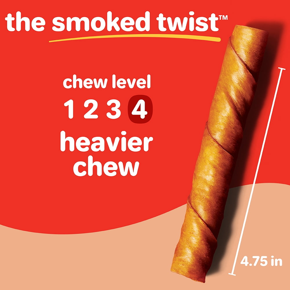 Hartz Oinkies Smoked Pig Skin Twists, Pack of 20 Twists