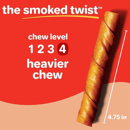Hartz Oinkies Smoked Pig Skin Twists, Pack of 20 Twists