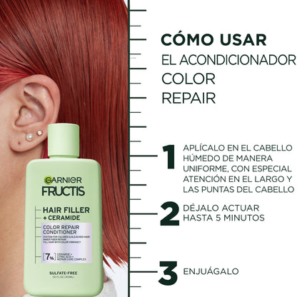 Garnier Fructis Hair Filler Color Repair Squeeze Conditioner with Ceramide, 10.1 fl oz