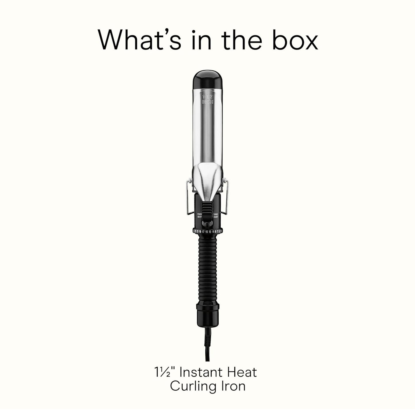 Conair Instant Heat 1½ Inch Curling Iron, 1½-Inch Barrel Hair Curler Produces Soft Waves and Loose Curls, 25 Heat Settings, Dual Voltage, For Use on Medium and Long Hair, Black