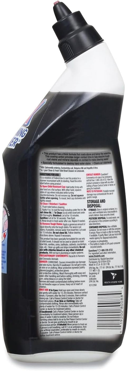 Lysol Toilet Bowl Cleaner, Lime & Rust Remover, 24 Fl Oz