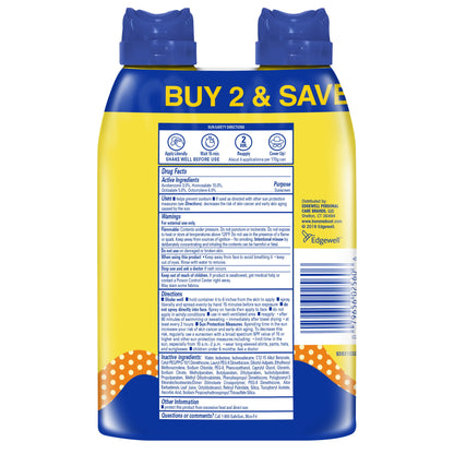 Banana Boat Kids Sport Sunscreen Spray SPF 50, Twin Pack, Kids Sunscreen Spray, Sunblock, 6 oz each