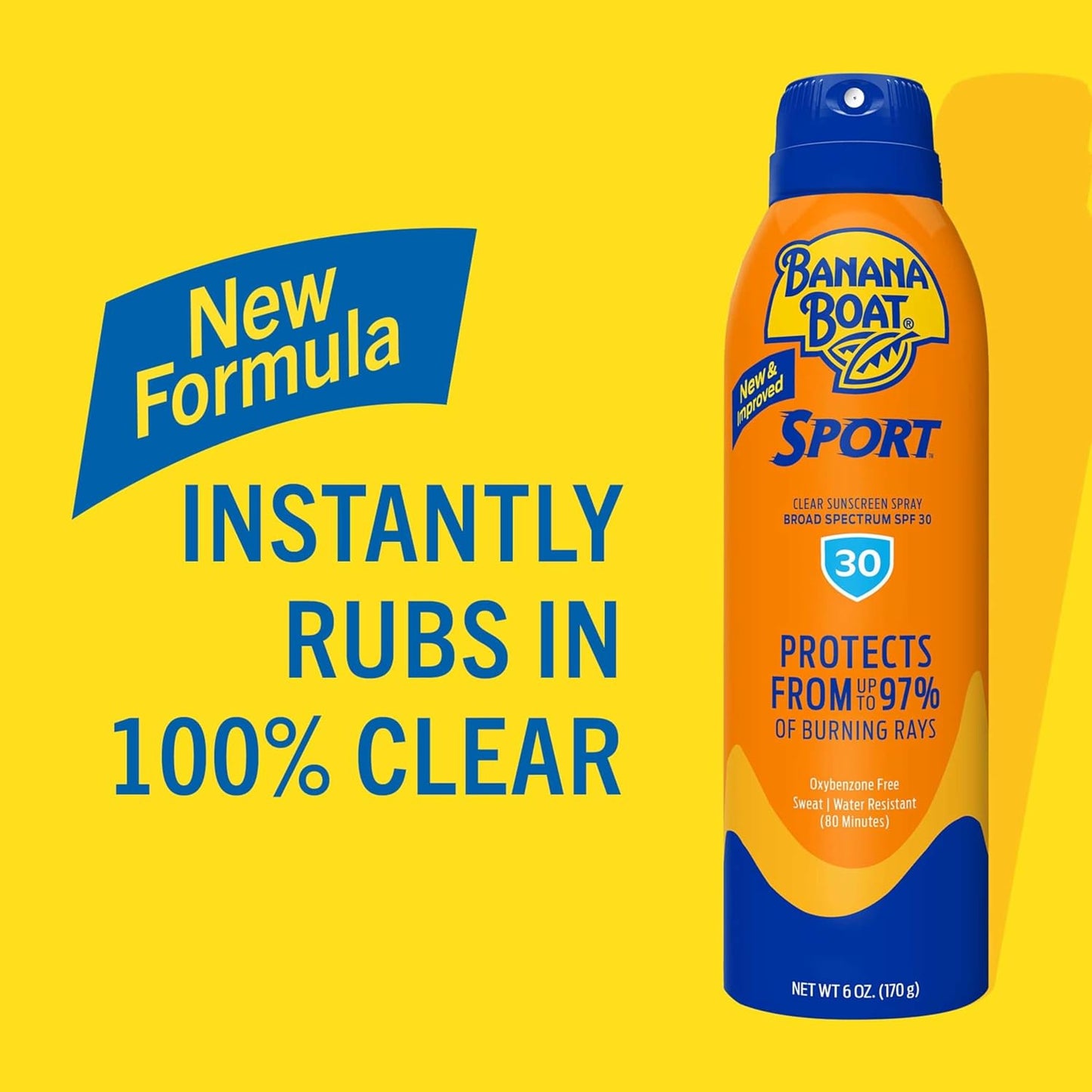 Banana Boat Sport Ultra SPF 30 Sunscreen Spray | Banana Boat Sunscreen Spray SPF 30, Water Resistant, Oxybenzone Free, 6oz each Twin Pack