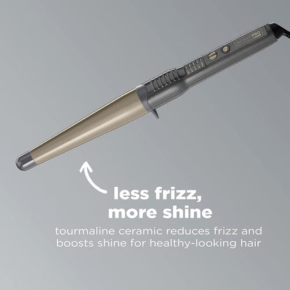 INFINITIPRO BY CONAIR Tourmaline Ceramic 1 1/4-Inch to 3/4-Inch Curling Wand, Tapered wand produces beachy waves CS1002