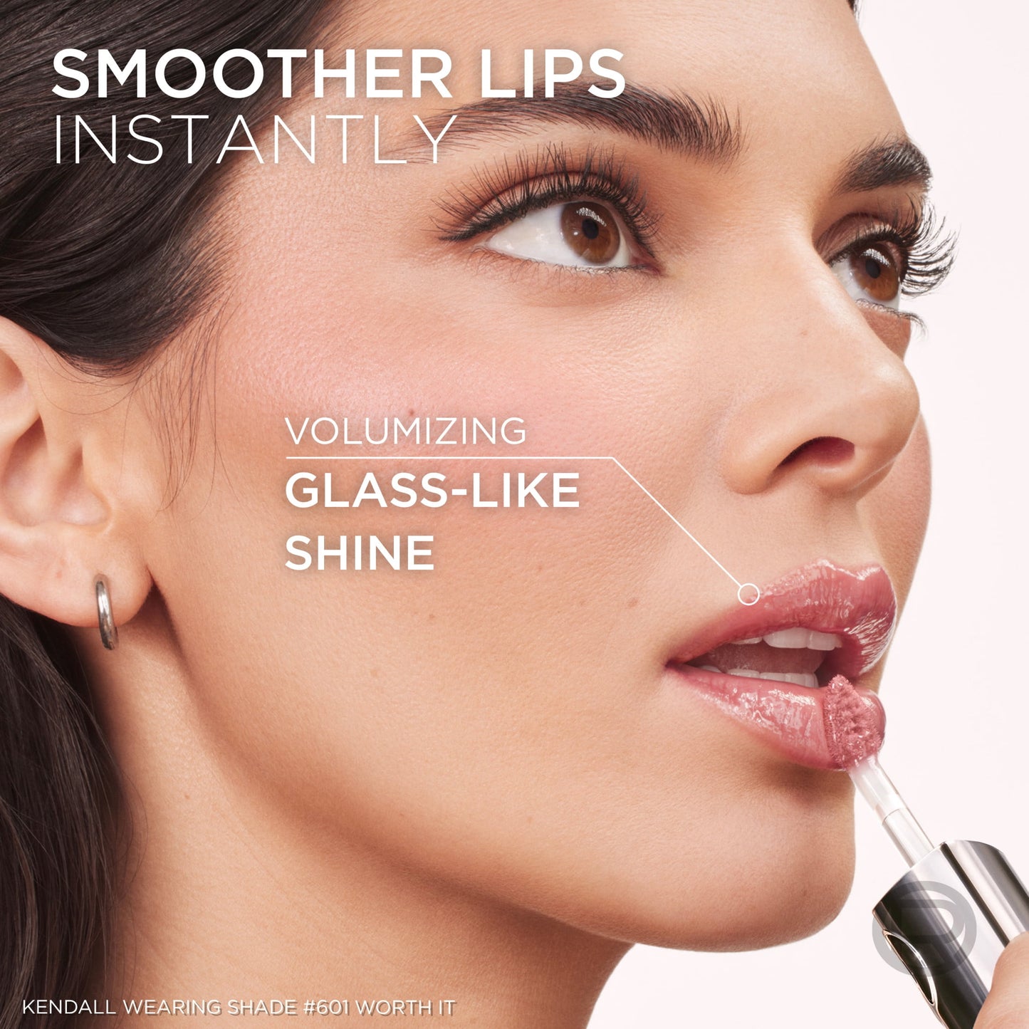 L'Oréal Paris Plump Ambition Hyaluron Lip Oil 24HR Care Lip Gloss with Hyaluronic Acid, Cristal Clear, 0.16 fl oz