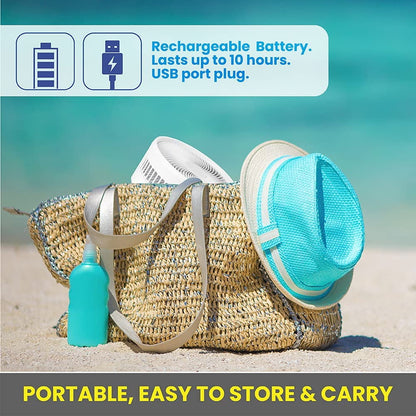 Bell + Howell My Foldaway Fan Rechargeable Fan Collapsible, Ultra Lightweight Portable Compact Extendable to 12" High with 2 Speed Modes As Seen On TV