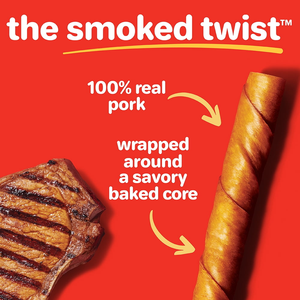 Hartz Oinkies Smoked Pig Skin Twists, Pack of 20 Twists