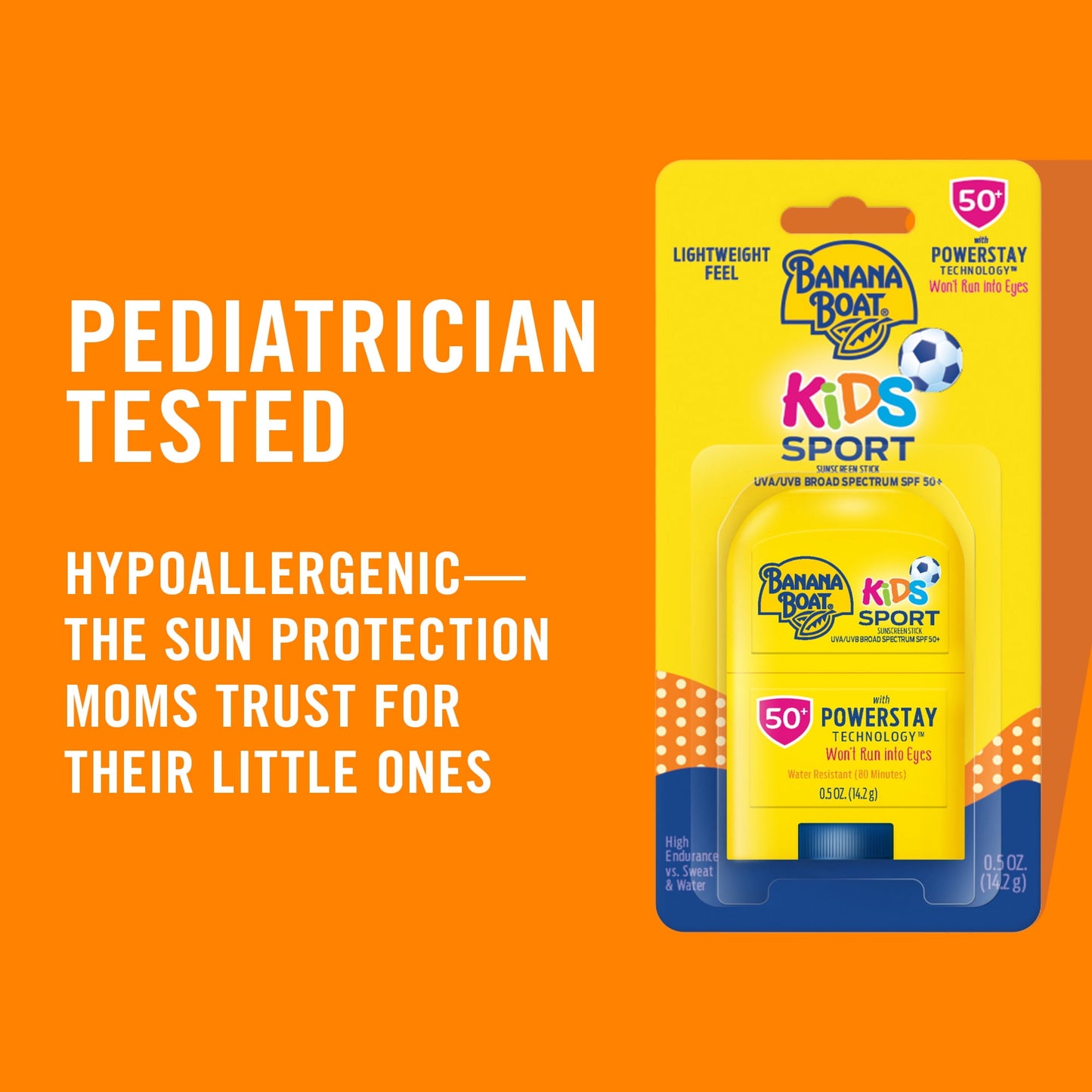 Banana Boat Kids Sport Sunscreen Stick SPF 50, Kids Sunscreen Stick, Child Travel Sunscreen, 0.5 oz