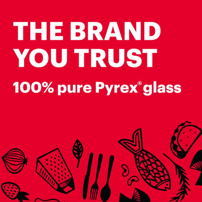Pyrex Measuring Cup, Glass, 2-Cup Measuring Cup with Red Graphics, 16oz