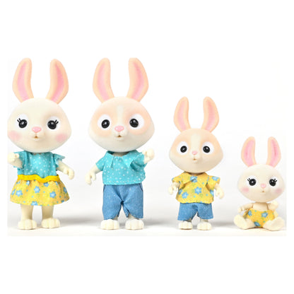 Honey Bee Acres McScampers Rabbit Family – Includes 4 Miniature Figures – Dolls for Kids Ages 3+