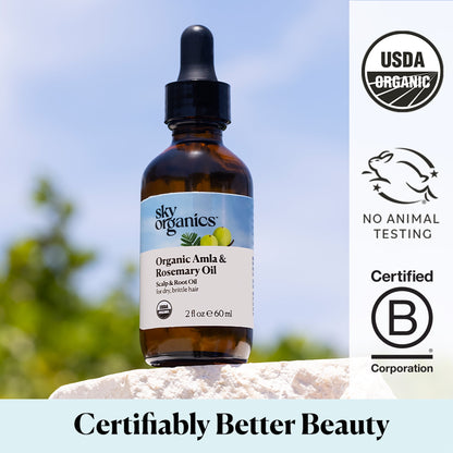 Sky Organics Organic Amla and Rosemary Oil for Conditioning Dry and Brittle Hair, 2 fl oz