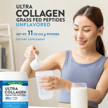Nature's Truth Ultra Collagen Powder, Unflavored, 20g of Collagen Type 1 & 3, 11oz