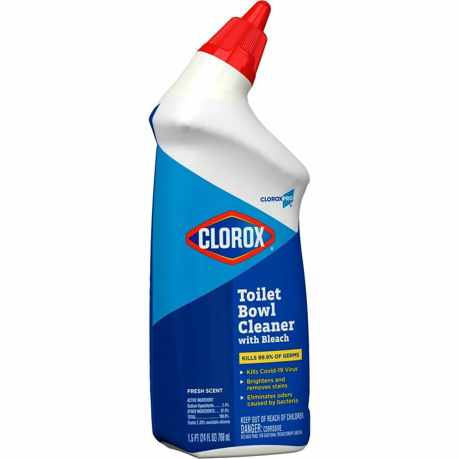 Clorox Toilet Bowl Cleaner With Bleach, Fresh, 24 Oz Bottle