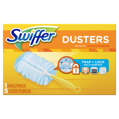 Swiffer Dusters Cleaning Kit, Feather Duster Alternative, Unscented, Includes 1 Handle + 5 Refills