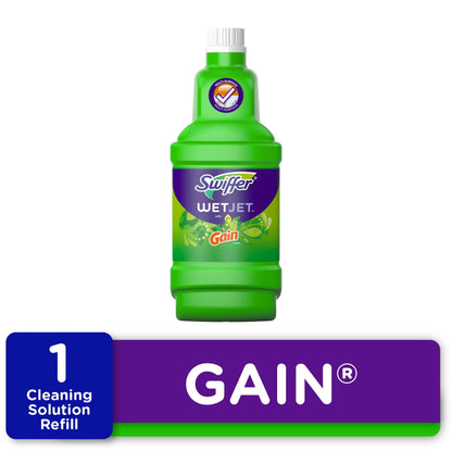 Swiffer Wet Jet Mop Refill Solution, Wood, Laminate, Tile, Floor Cleaner, Gain, 42.2oz