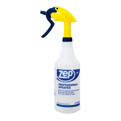 Zep Professional Plastic Spray Bottle, 32 oz, Adjustable Nozzle, Comfort Grip