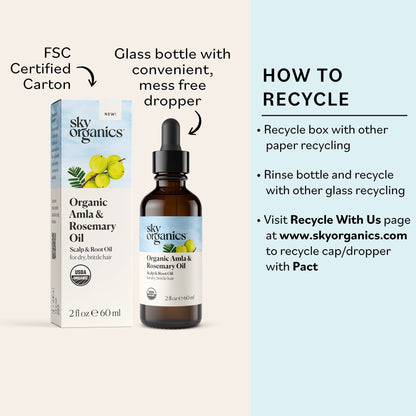 Sky Organics Organic Amla and Rosemary Oil for Conditioning Dry and Brittle Hair, 2 fl oz