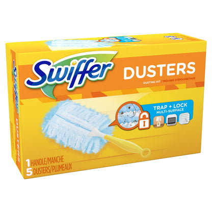 Swiffer Dusters Cleaning Kit, Feather Duster Alternative, Unscented, Includes 1 Handle + 5 Refills