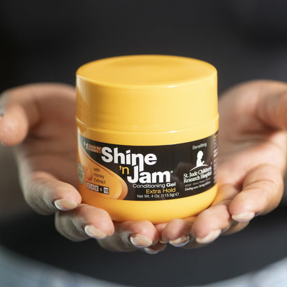 Ampro Shine N Jam Extra Hold Conditioning Styling & Braiding Gel, 4oz., Textured Hair, Moisturizing