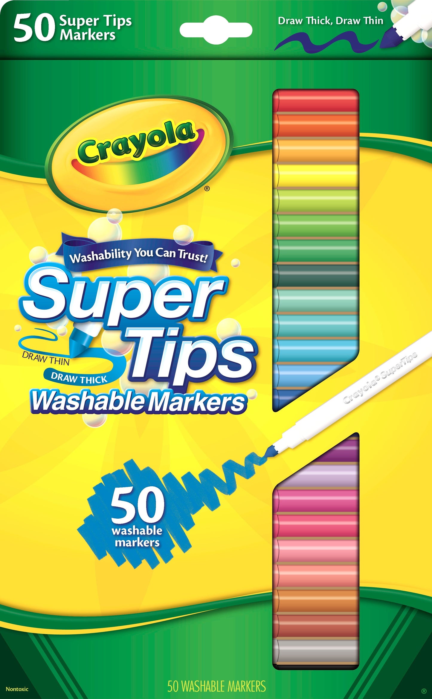 Crayola Super Tips Washable Markers for Kids, Ages 3+, 50 Ct