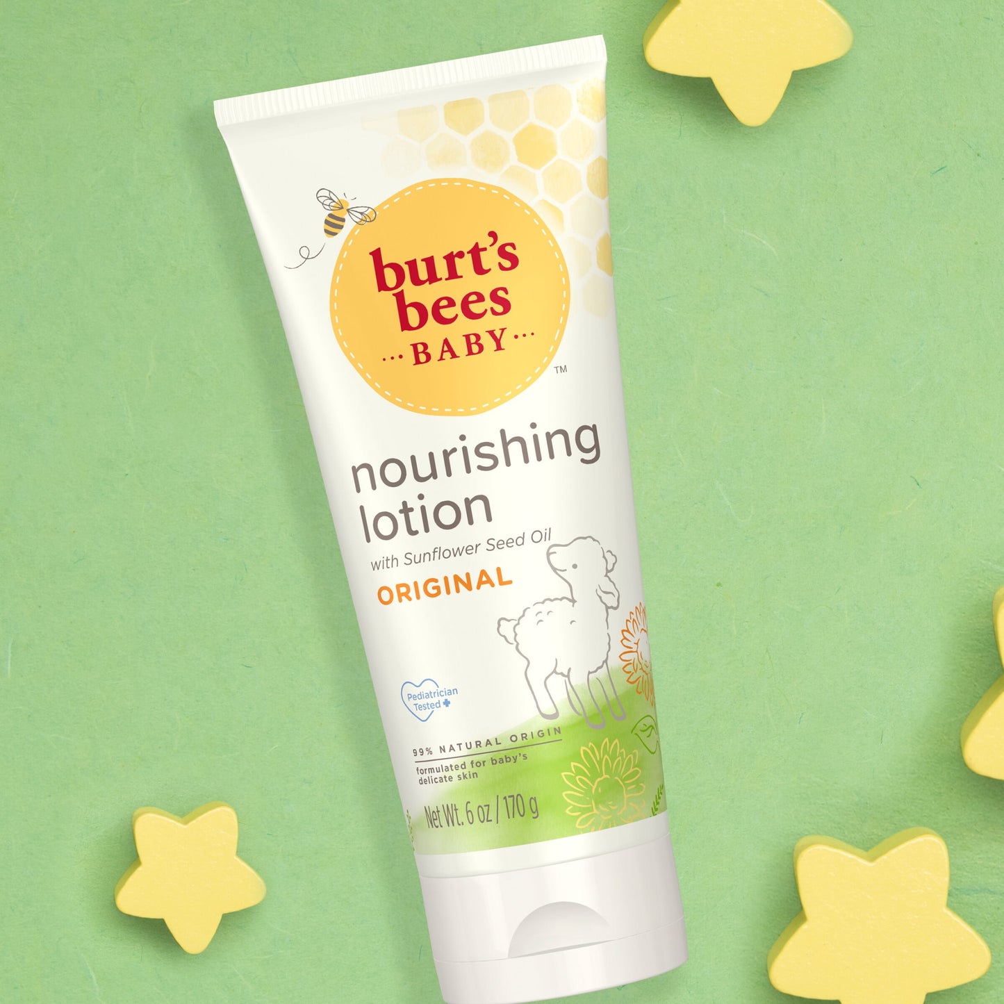 Burt's Bees Baby Nourishing Lotion with Sunflower Seed Oil, Original Scent, 6 Ounces