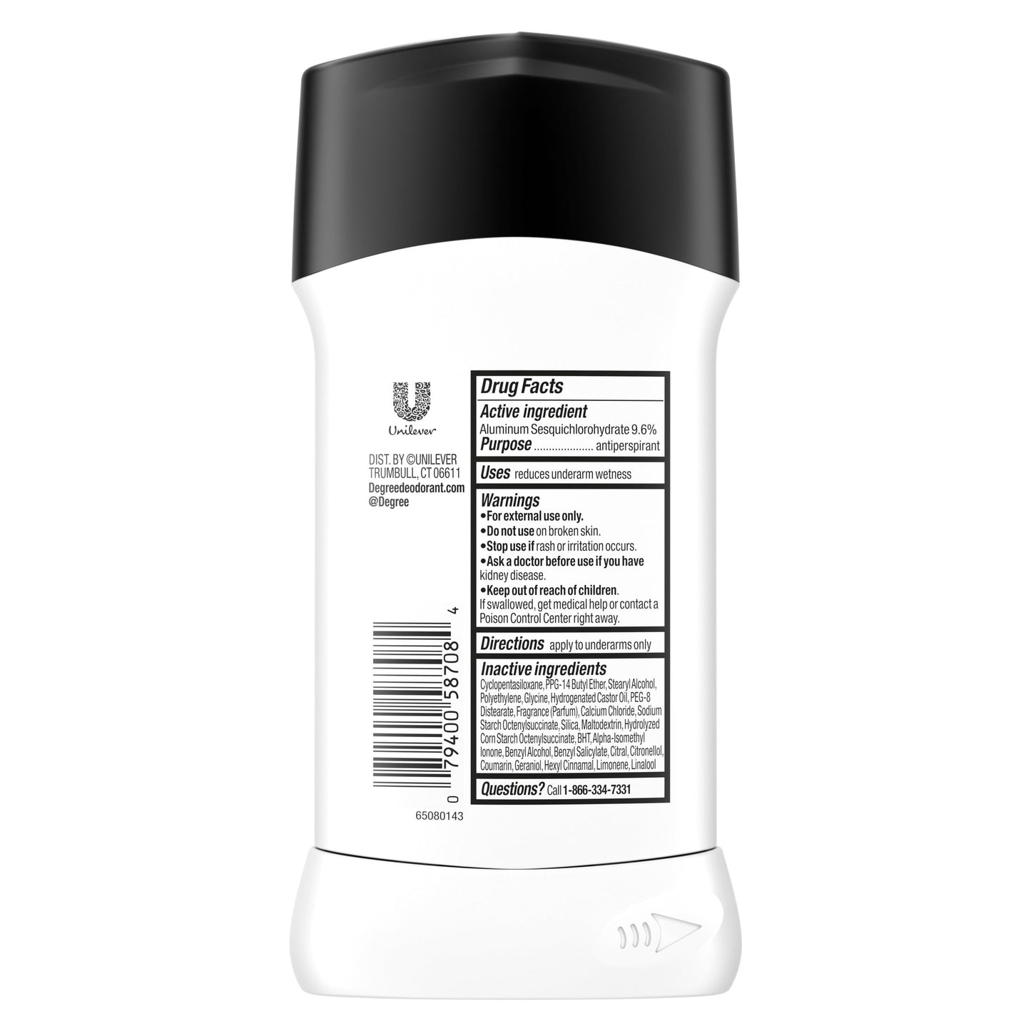 Degree Men UltraClear Antiperspirant Deodorant 72-Hour Sweat and Odor Protection Black+White With MotionSense Technology, 2.6oz