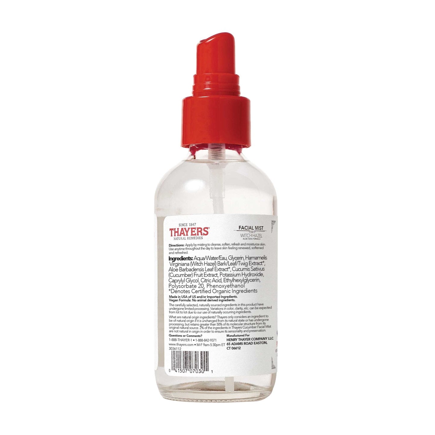 Thayers Alcohol-Free Cucumber Witch Hazel Facial Mist, 4 oz