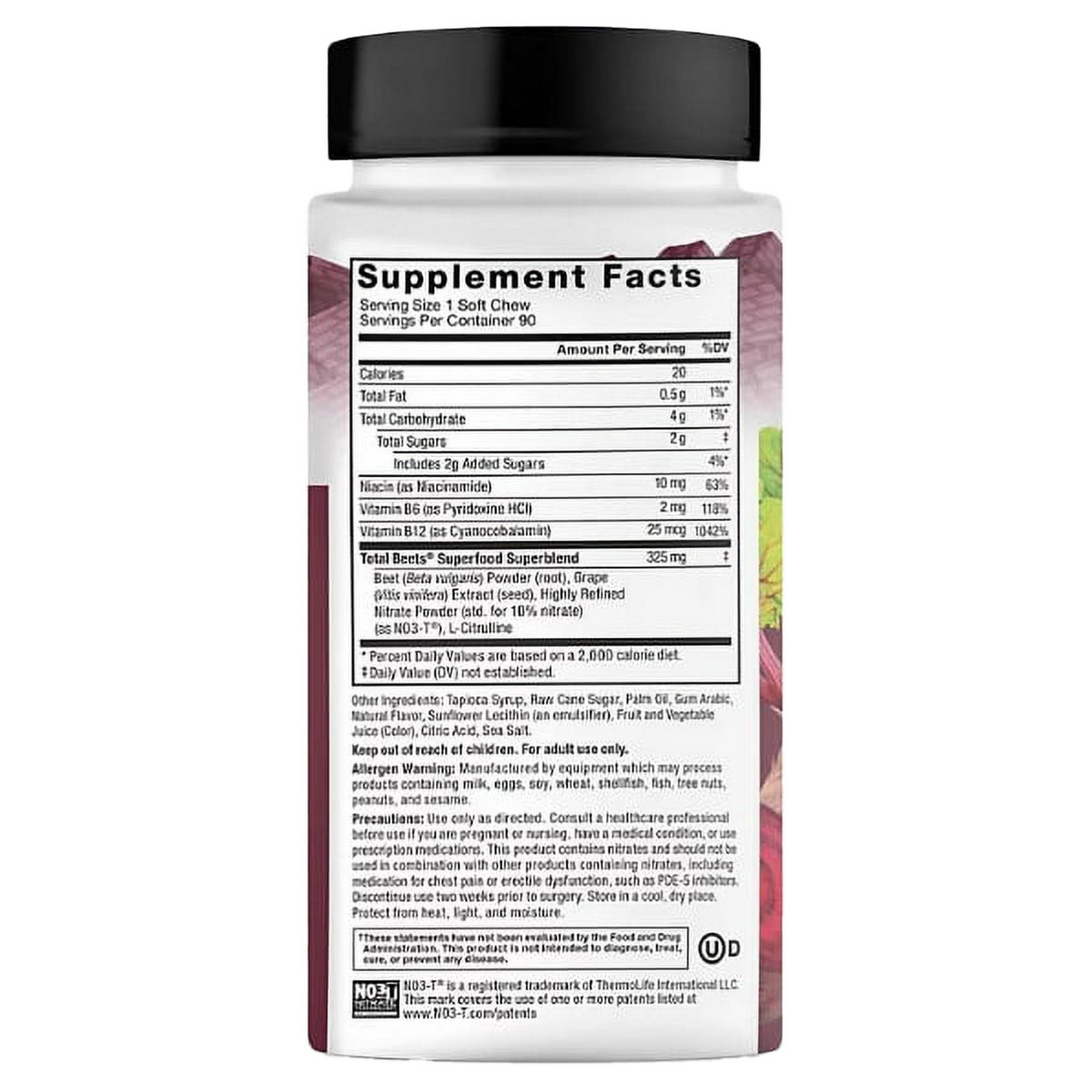 Force Factor Total Beets, Beet Root Superfood Soft Chews, Acai Berry 90 ct